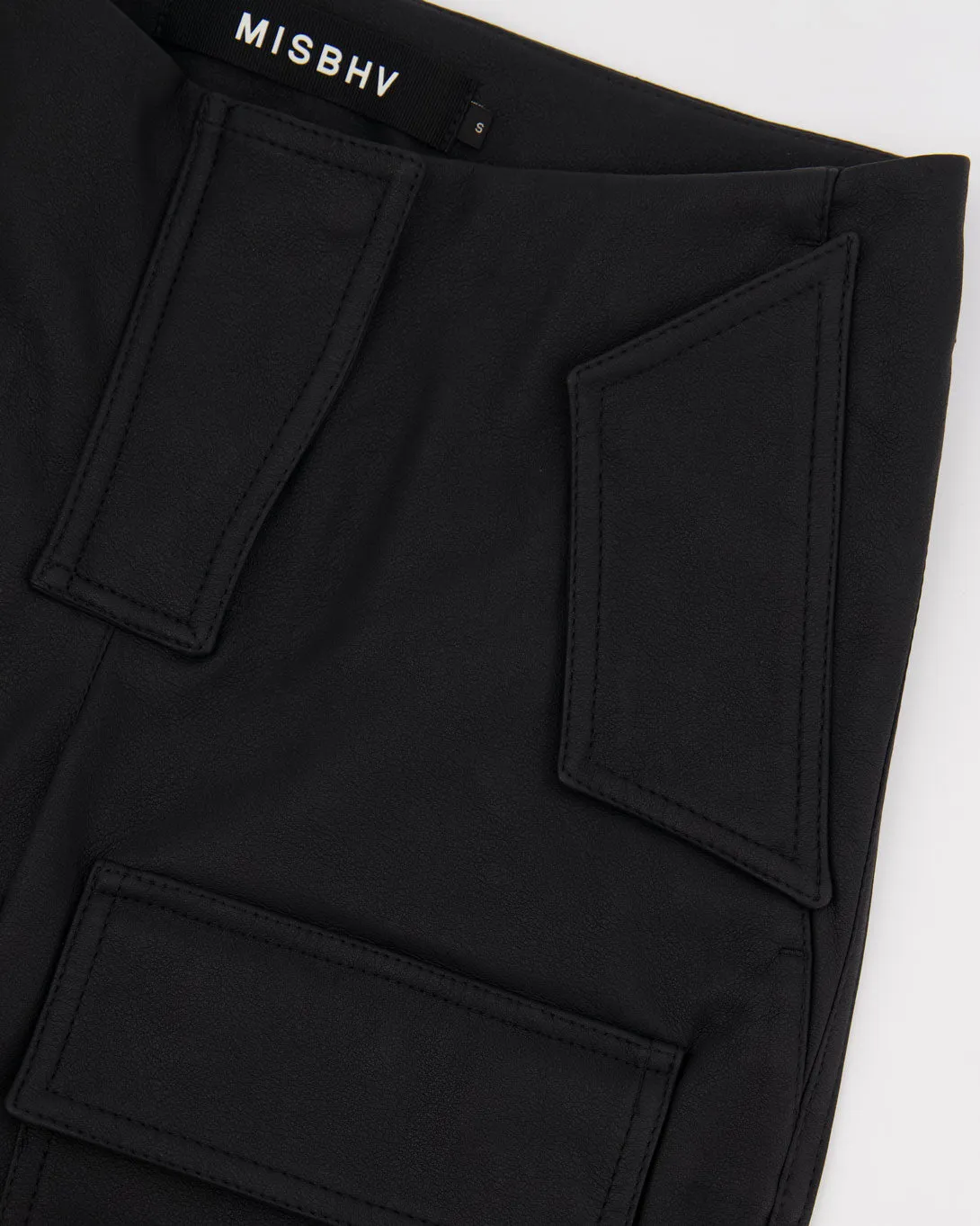 Matte Faux Leather Moto Trousers Faded Black