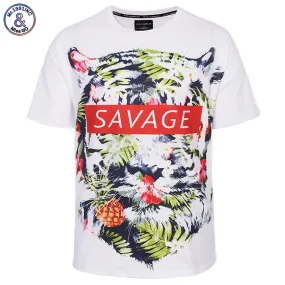 Men's 3D T-shirts Tiger Flowers Savage