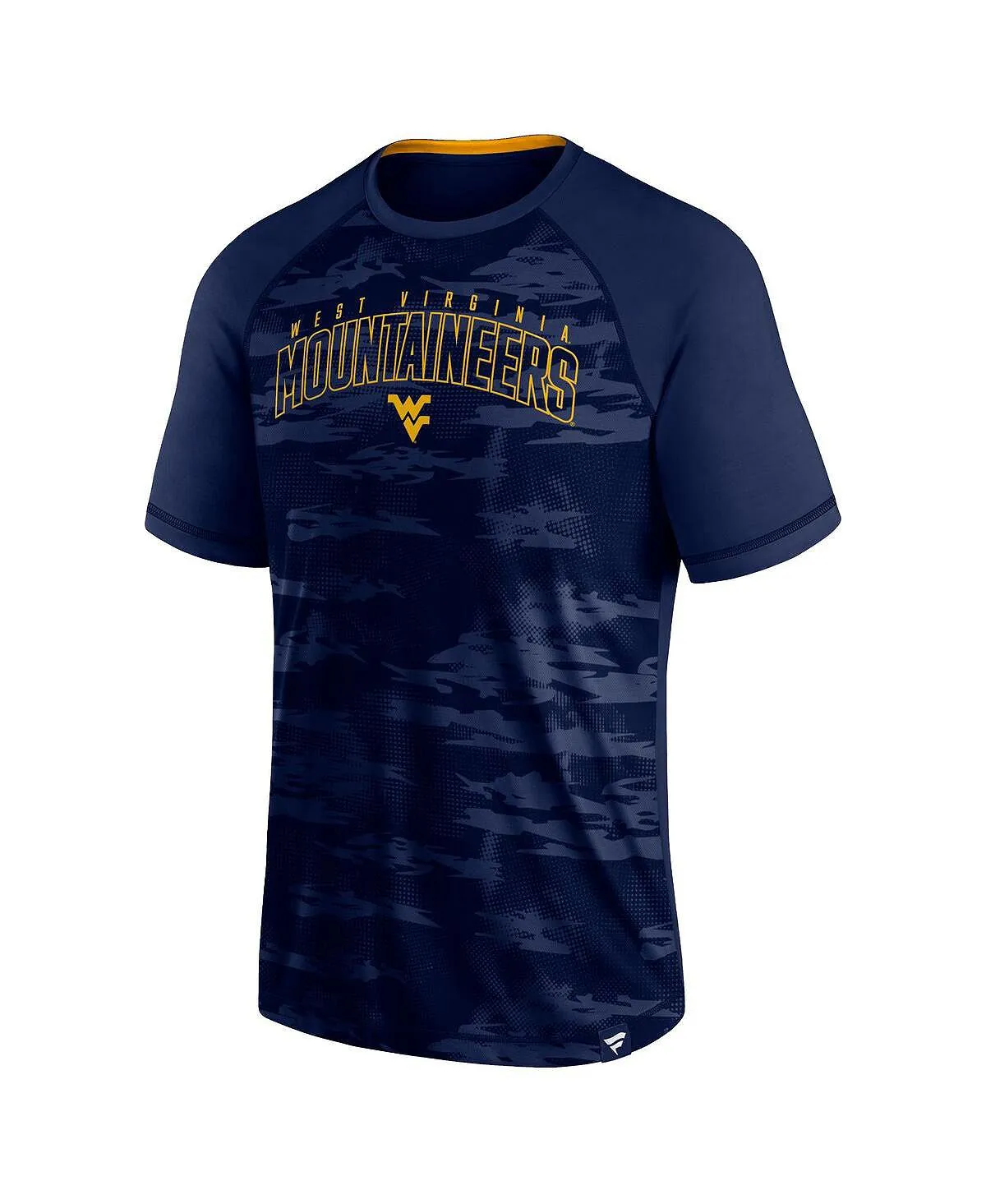 Men's Branded West Virginia Mountaineers Arch Outline Raglan T-Shirt Navy Blue Fanatics blue