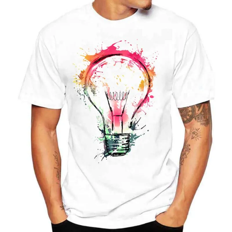 MEN'S T-SHIRTS SUMMER FASHION BULB 3D PRINT COTTON T-SHIRTS