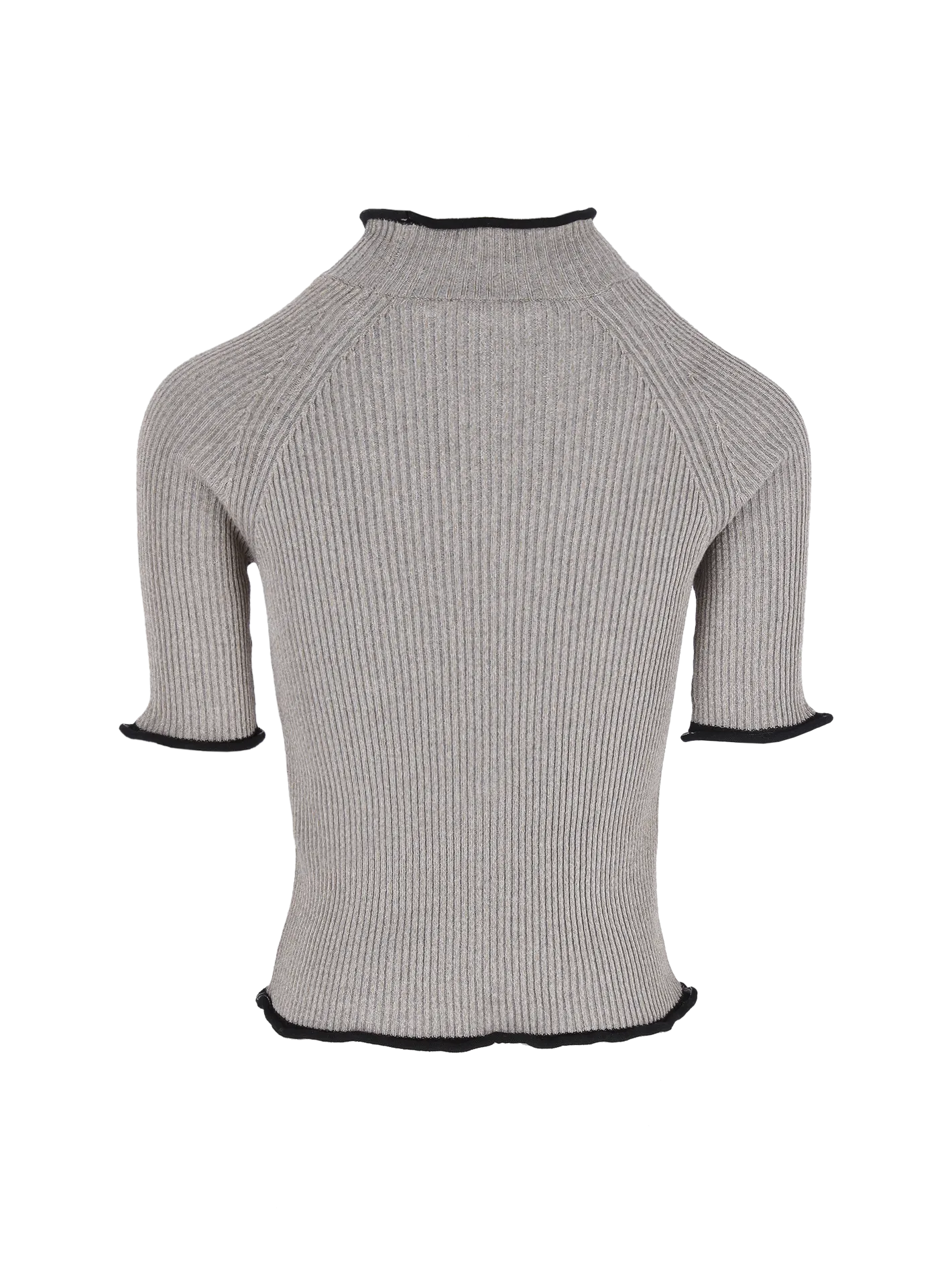 metallic mock-neck top