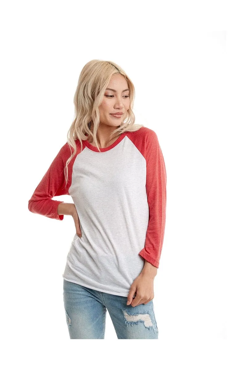 Next Level 6051: Unisex Triblend 3/4-Sleeve Raglan