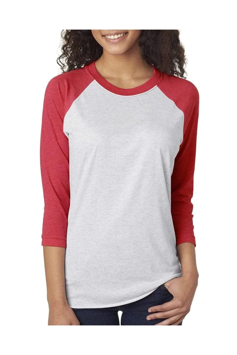 Next Level 6051: Unisex Triblend 3/4-Sleeve Raglan