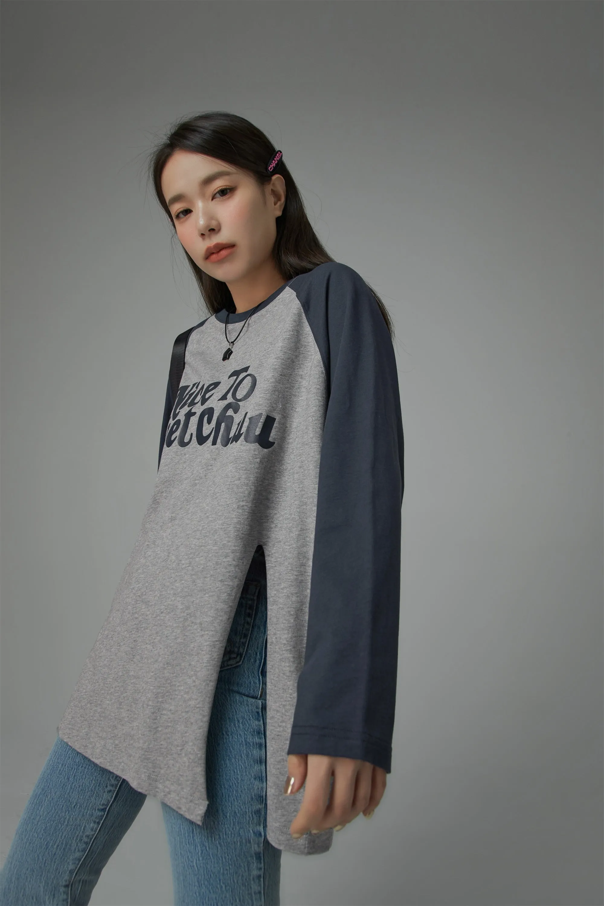 Nice To Meet Chuu Contrast Raglan T-Shirt