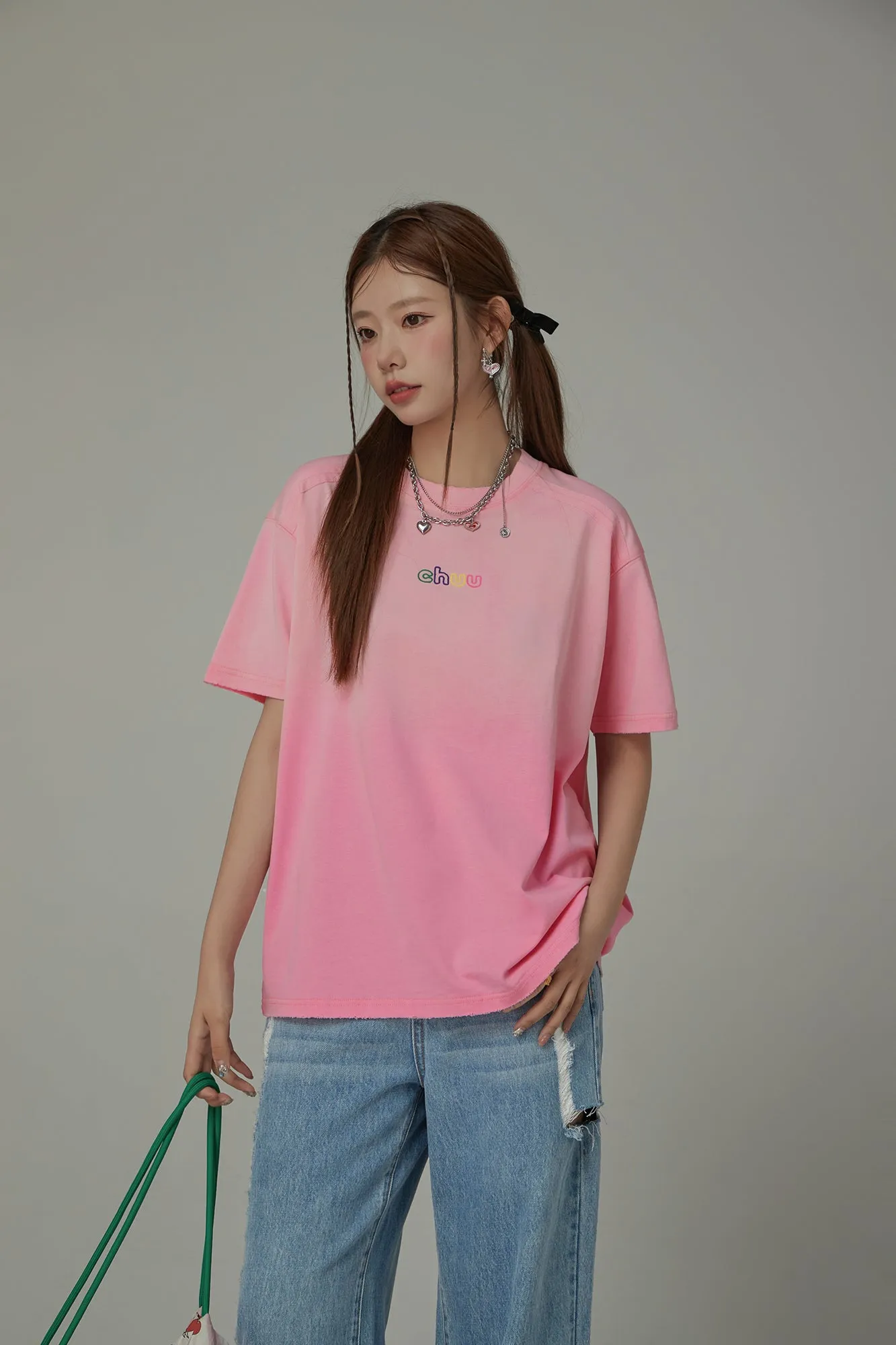 Rainbow Chuu Logo Gradient Raglan T-Shirt