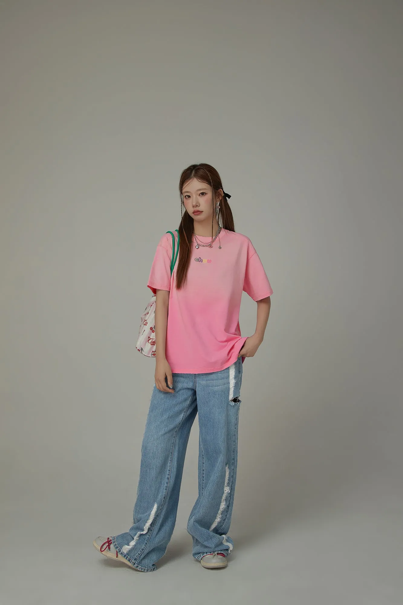 Rainbow Chuu Logo Gradient Raglan T-Shirt