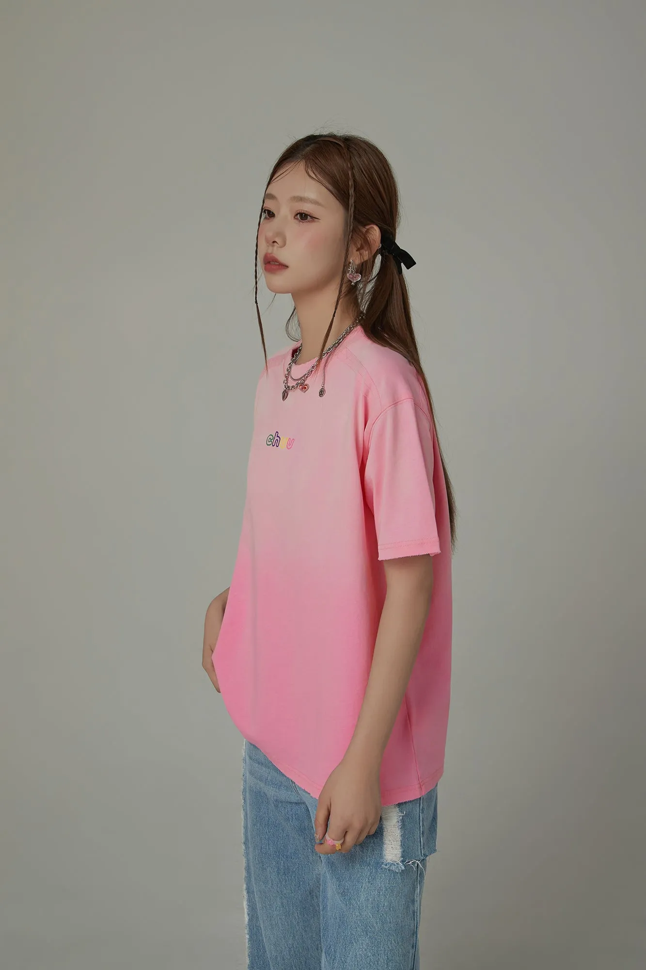 Rainbow Chuu Logo Gradient Raglan T-Shirt