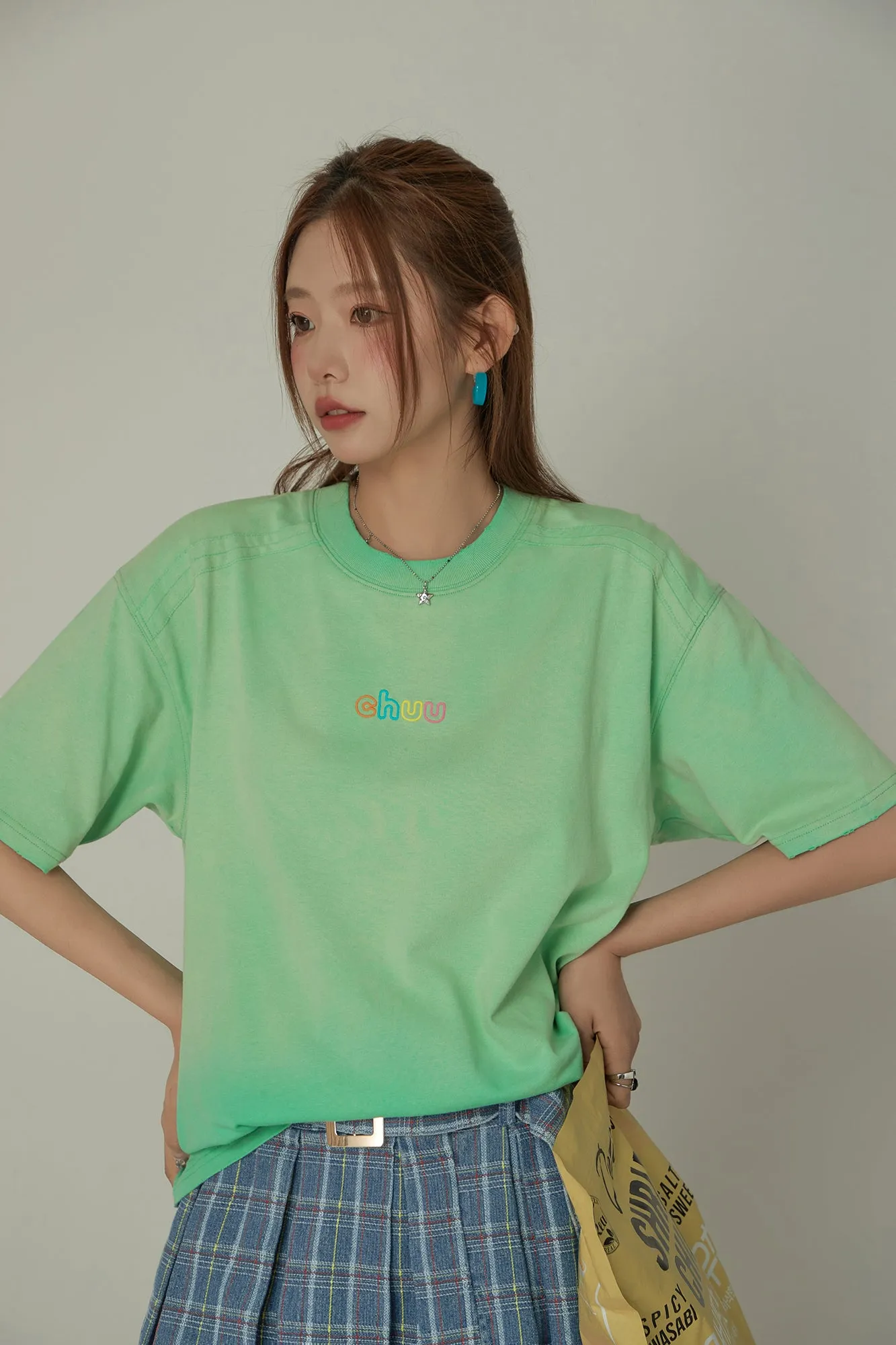 Rainbow Chuu Logo Gradient Raglan T-Shirt