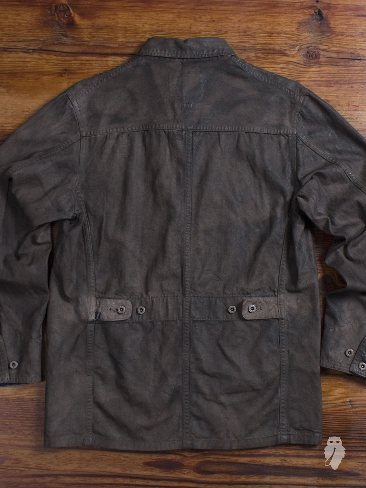 Resin Coated Car Coat in Brown