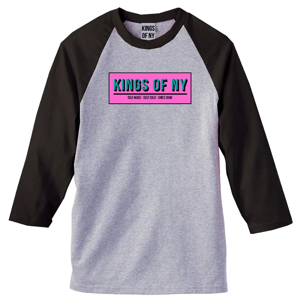 Self Made Self Sold Pink 3/4 Sleeve Raglan T-Shirt