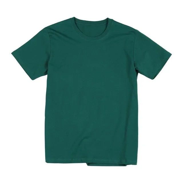 SIMWOOD 2020 Summer new 100% cotton t-shirt men o-neck solid color t shirt basic tees plus size short sleeve tops 190402