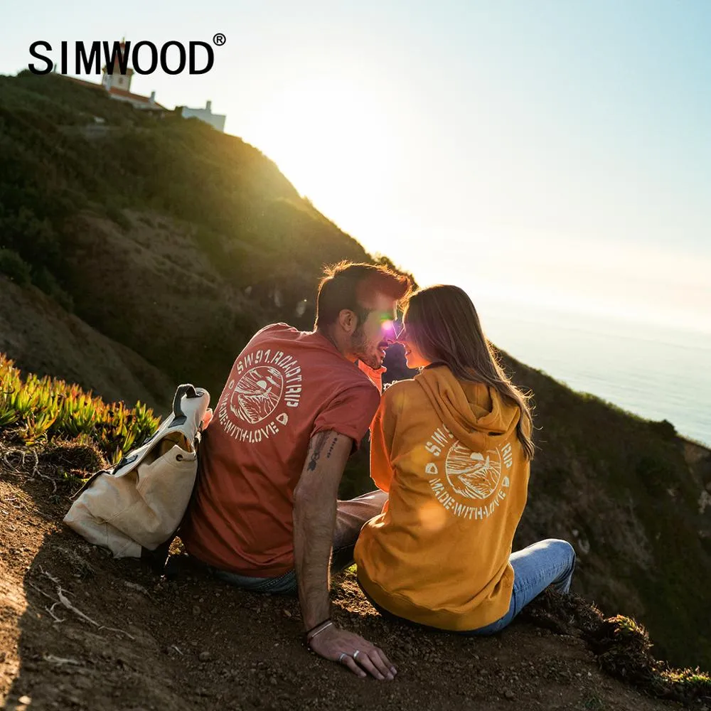 SIWMOOD 2020 Summer new back letter print T-shirt Men 100% cotton Breathable tops fashion tees lover's clothes SJ120082