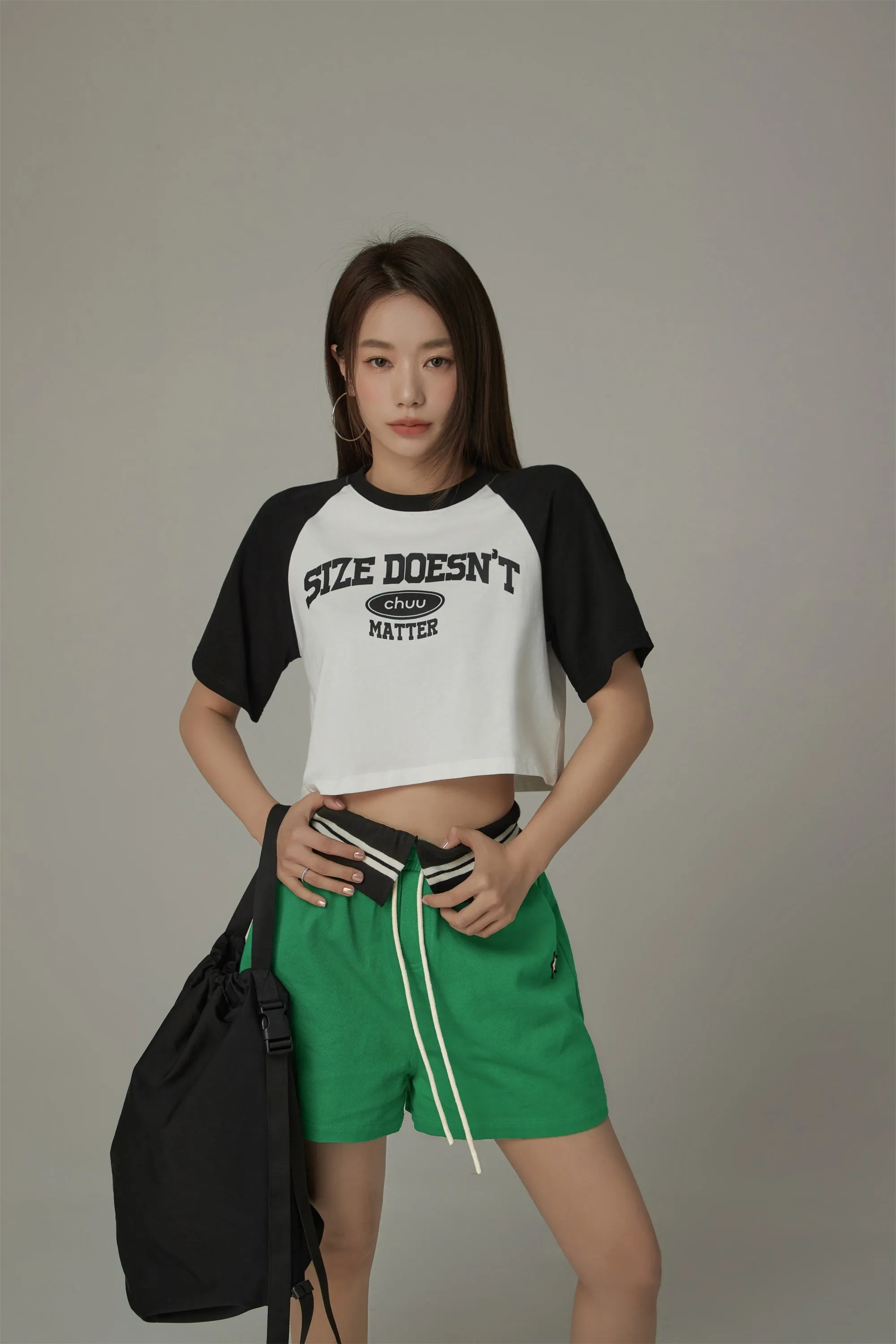 Size Doesnt Matter Raglan Cropped T-Shirt