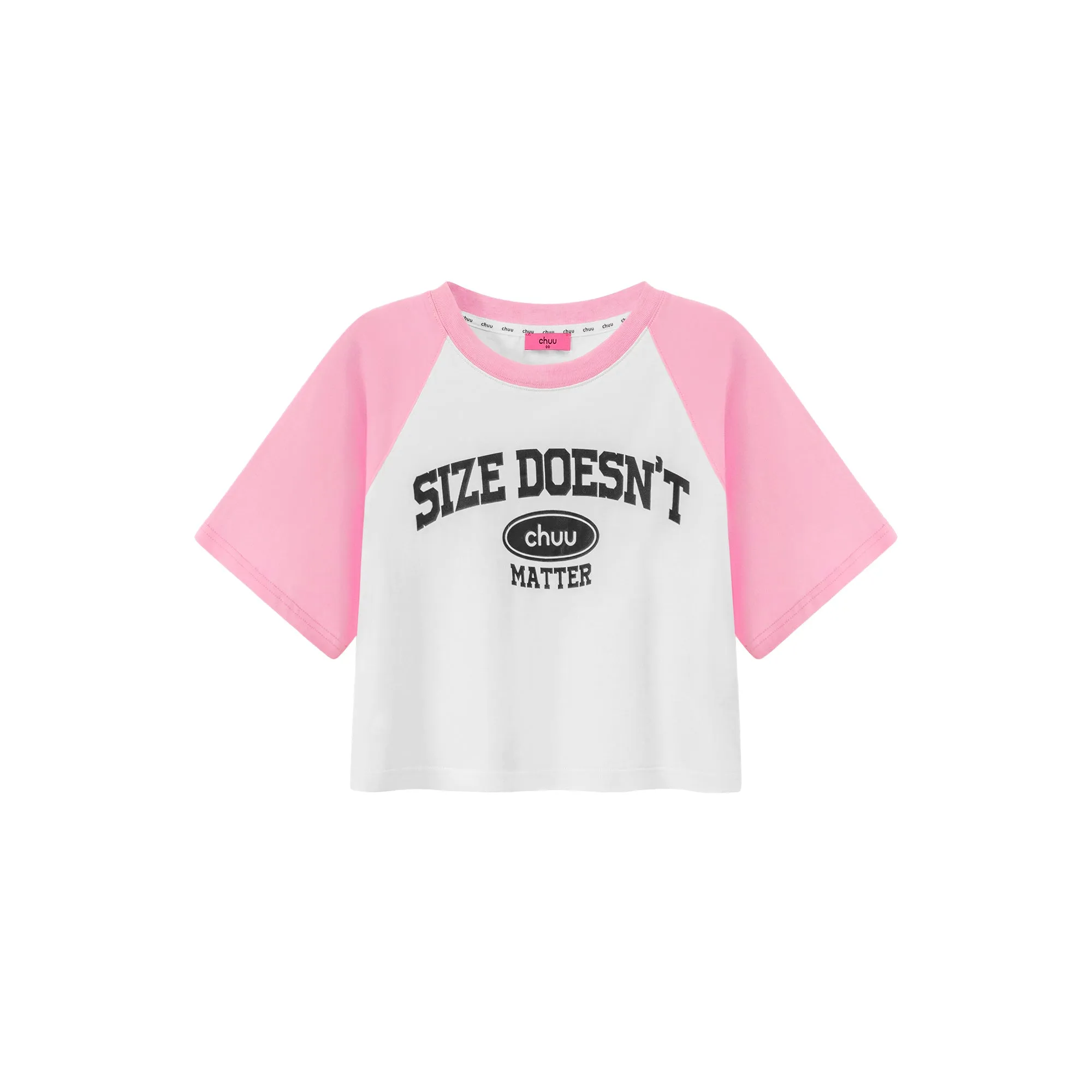 Size Doesnt Matter Raglan Cropped T-Shirt