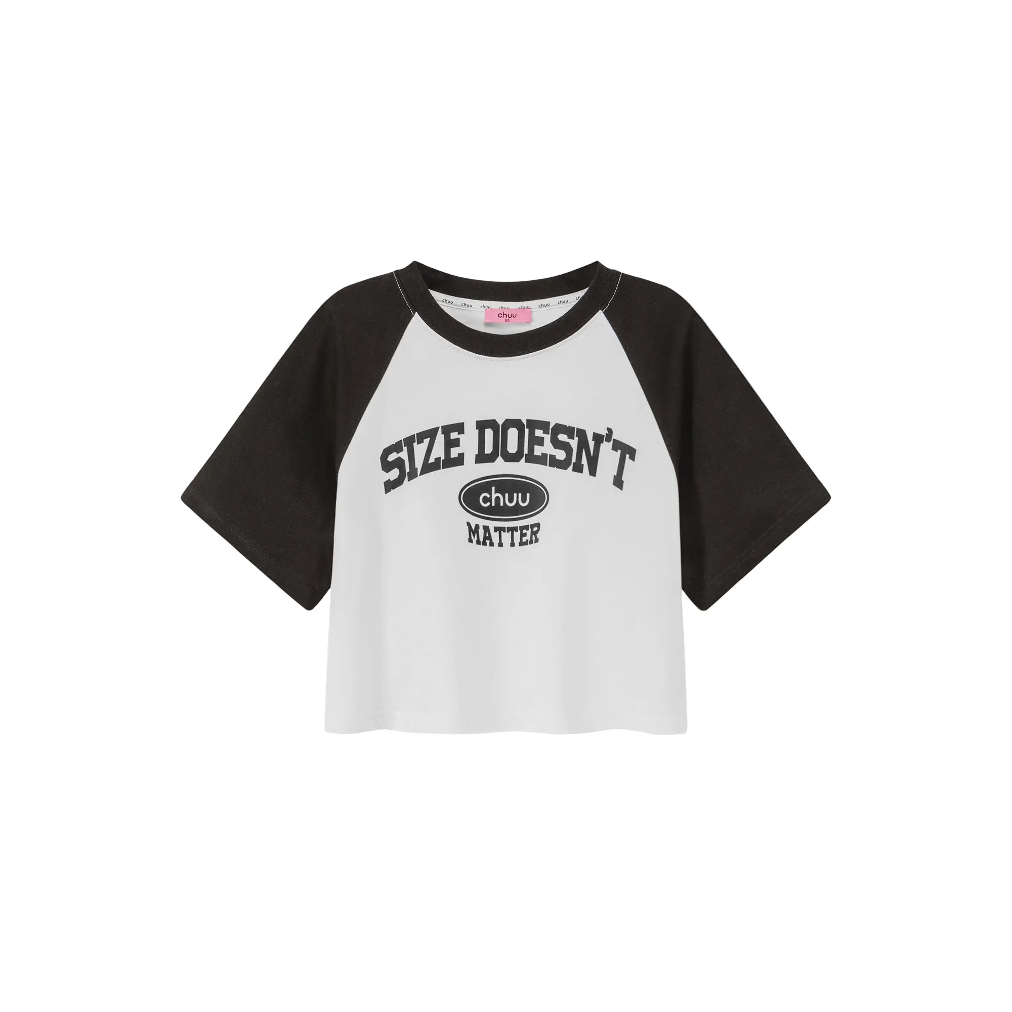 Size Doesnt Matter Raglan Cropped T-Shirt