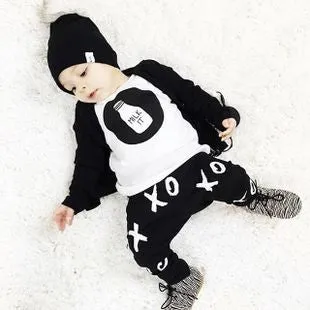 Spring Baby Clothing Sets 2PC suits Round-neck Baby Shirt Pants 100% Cotton Baby boys girls Tracksuits