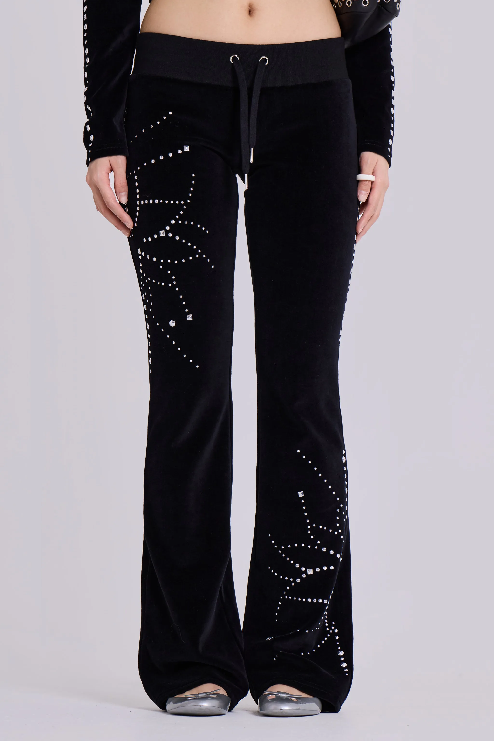 Superset Studded Velour Bootcut Trousers