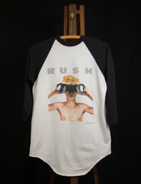 Vintage 1985 Rush Power Windows Tour Concert Raglan T Shirt Black and White Medium