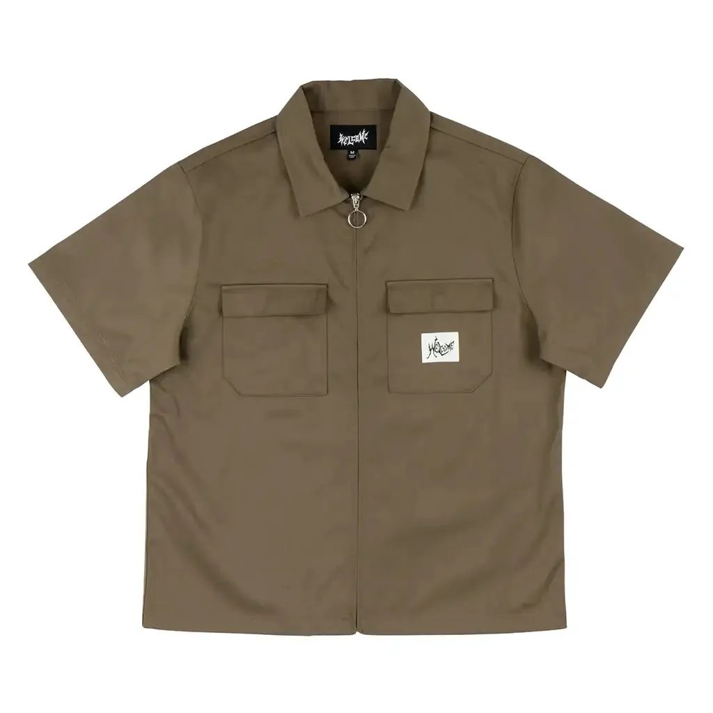 Welcome Nephilim Zip-Up Work Shirt Stone