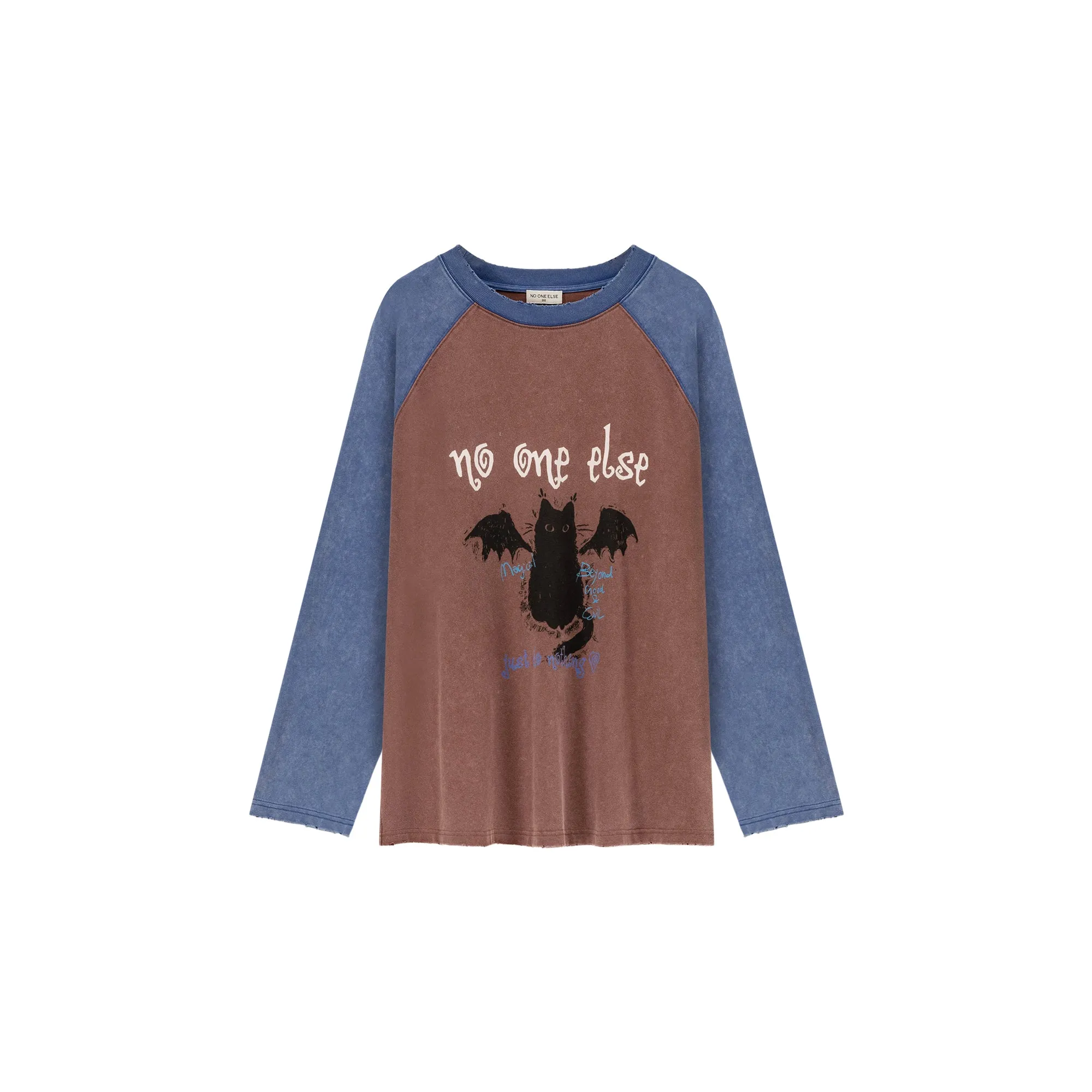 Winged Cat Character Raglan T-Shirt