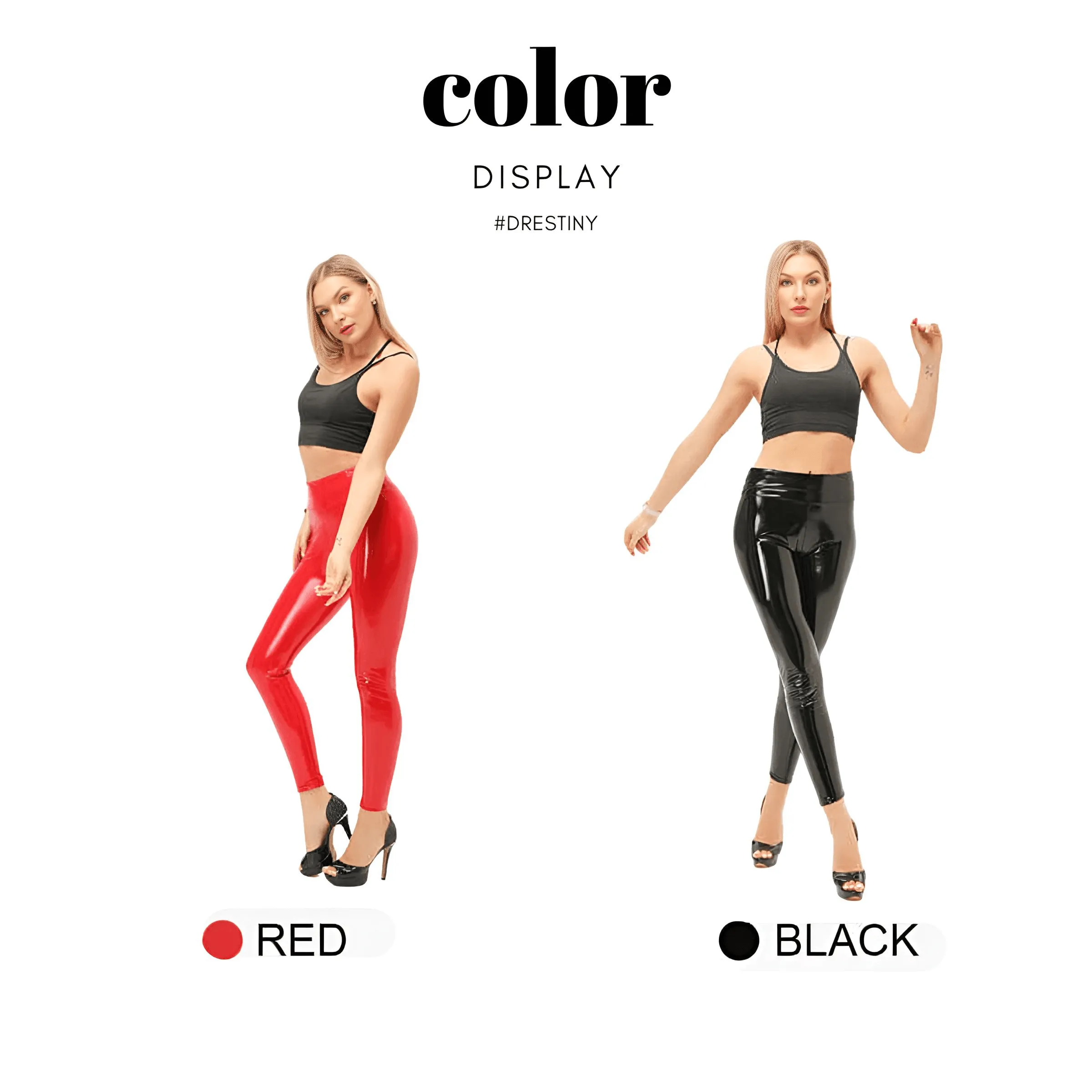 Women Mirror Leather Leggings