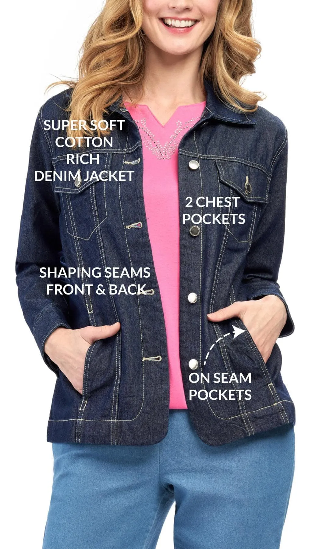 Women's Button Front Classic Denim Jacket